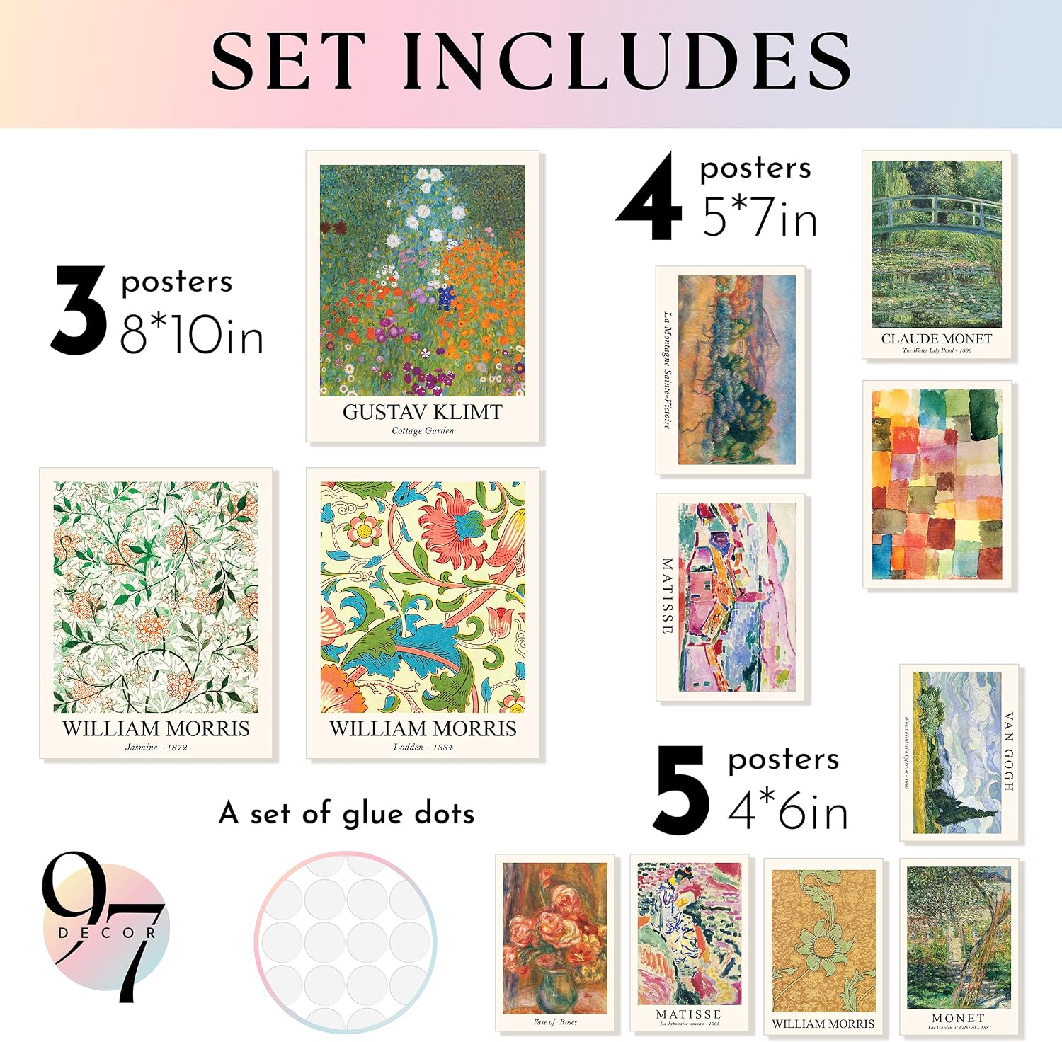 12 Unframed Vintage Reproduction Prints