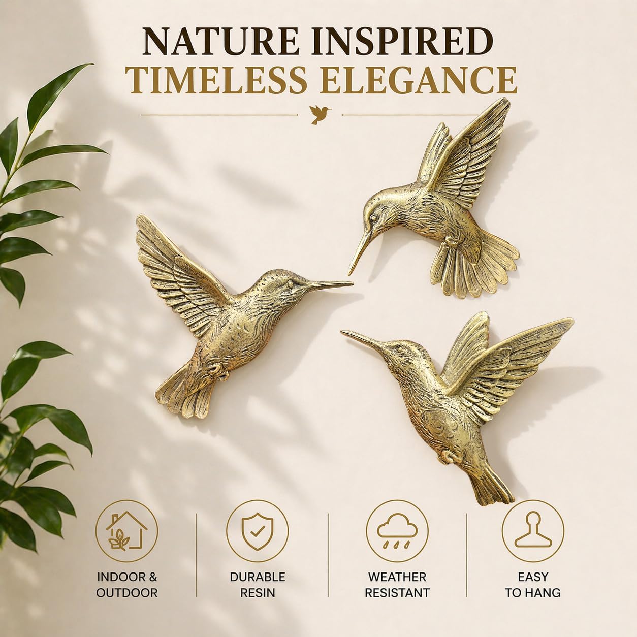 3-Piece Hummingbird Wall Decor Set