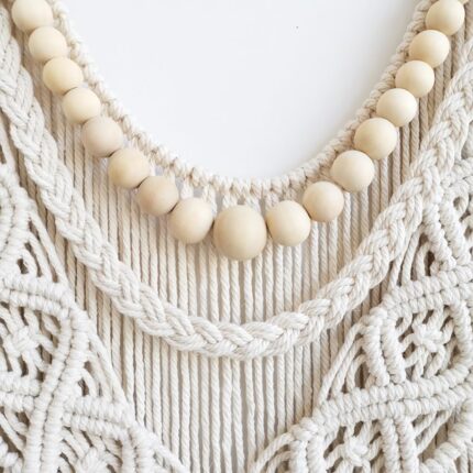 Large Macrame Wall Hanging with Beads