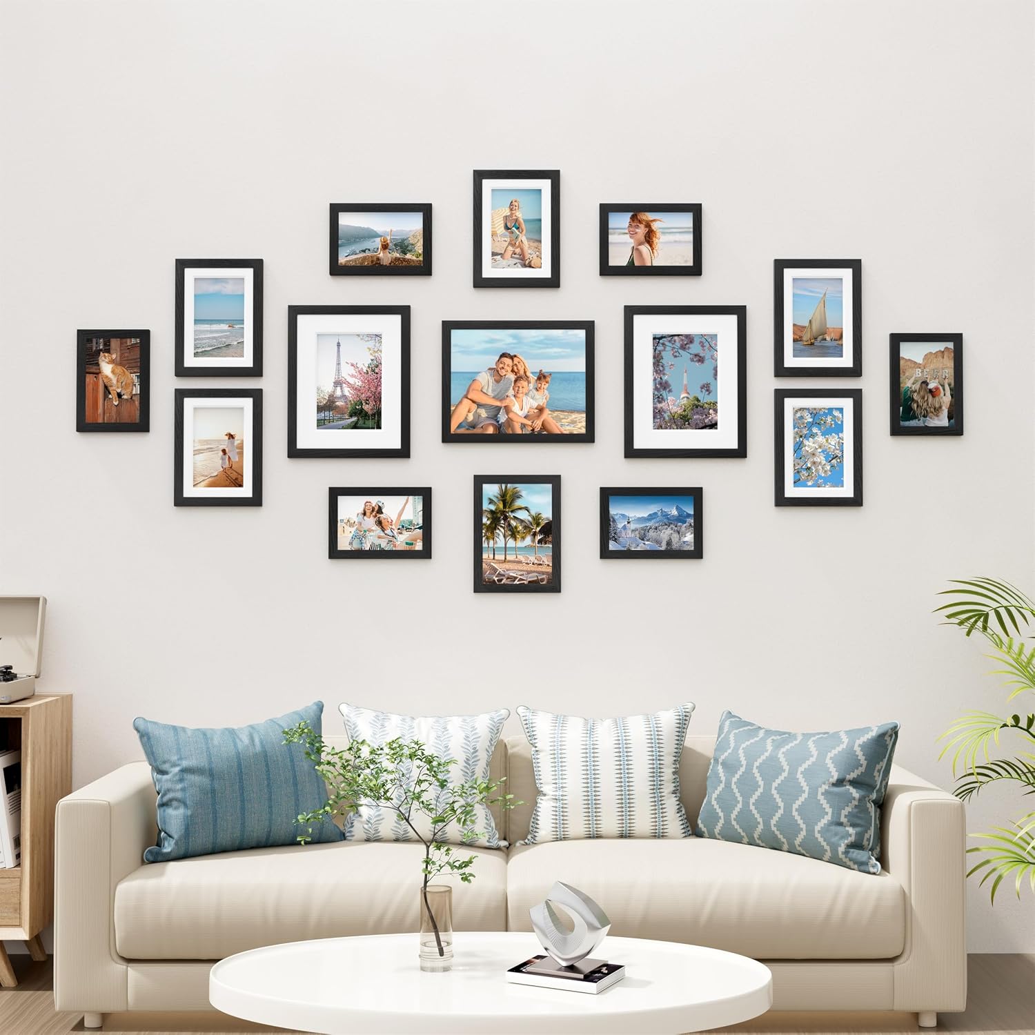 Black Wood Finish Photo Frame Set