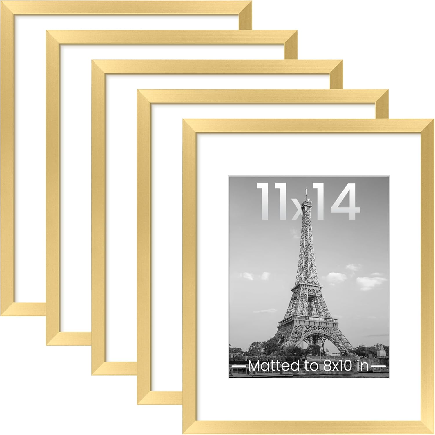 Gold Finish Photo Frame Set with Mat