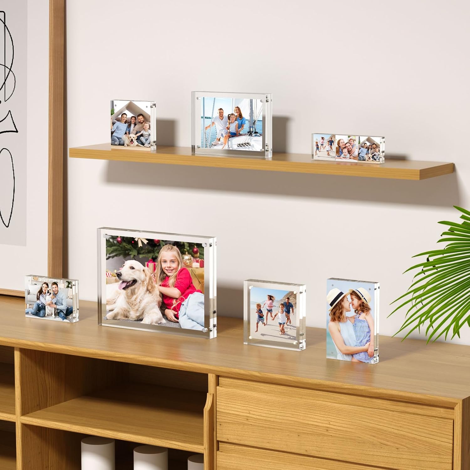 Multi-Size Acrylic Magnetic Photo Frame Set