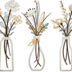 Three-Piece Metal Floral Wall Decor