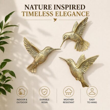 Three-Piece Hummingbird Wall Decor Set