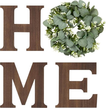 Rustic Wood Eucalyptus Home Sign