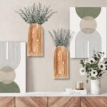 Two-Piece Arched Wooden Wall Vase Set