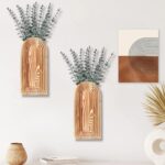 Two-Piece Arched Wooden Wall Vase Set