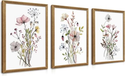 Three-Piece Floral Canvas Art Set