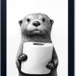 Framed Raccoon Toilet Paper Wall Art
