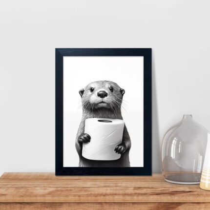 Framed Raccoon Toilet Paper Wall Art