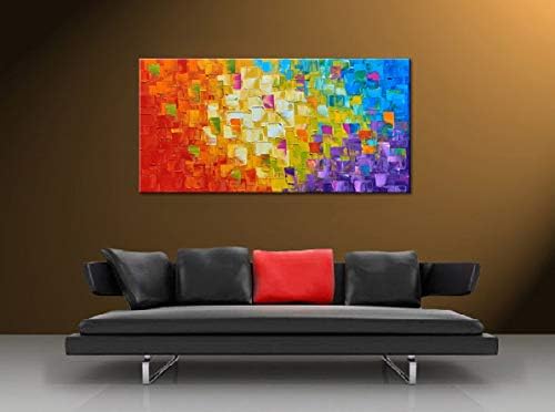 Palette-Knife Rainbow Framed Canvas