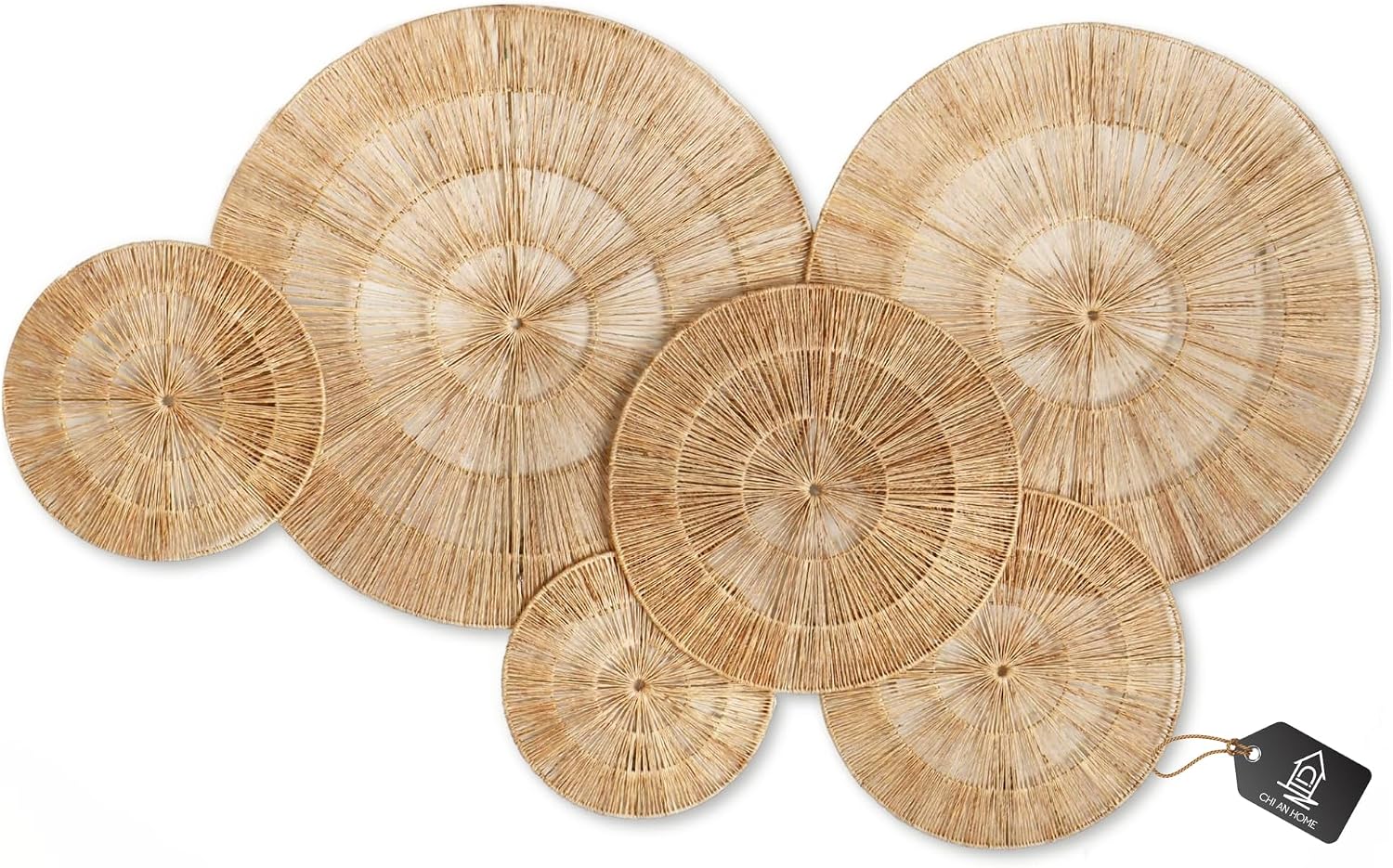 Six-Piece Woven Jute Wall Decor Set Six-Piece Woven Jute Wall Decor Set
