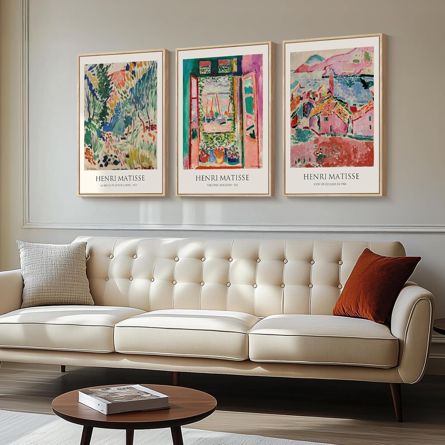 Three-Panel Framed Art Print Set