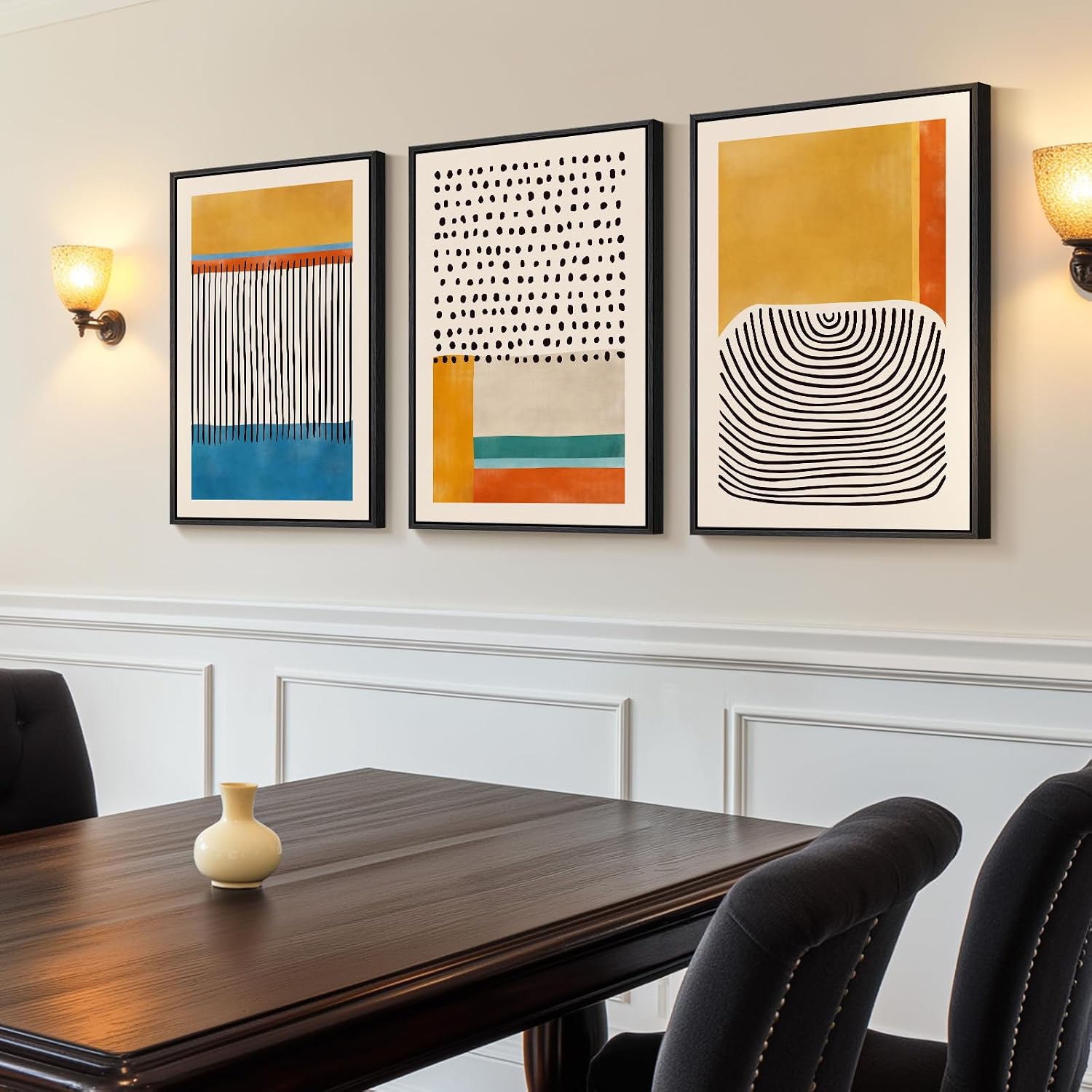 Three-Panel Geometric Wall Art Set