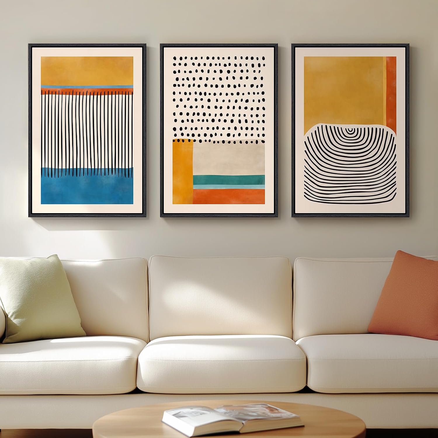 Three-Panel Geometric Wall Art Set