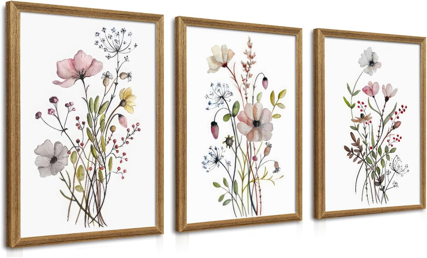 Three-Piece Floral Canvas Art Set Three-Piece Floral Canvas Art Set