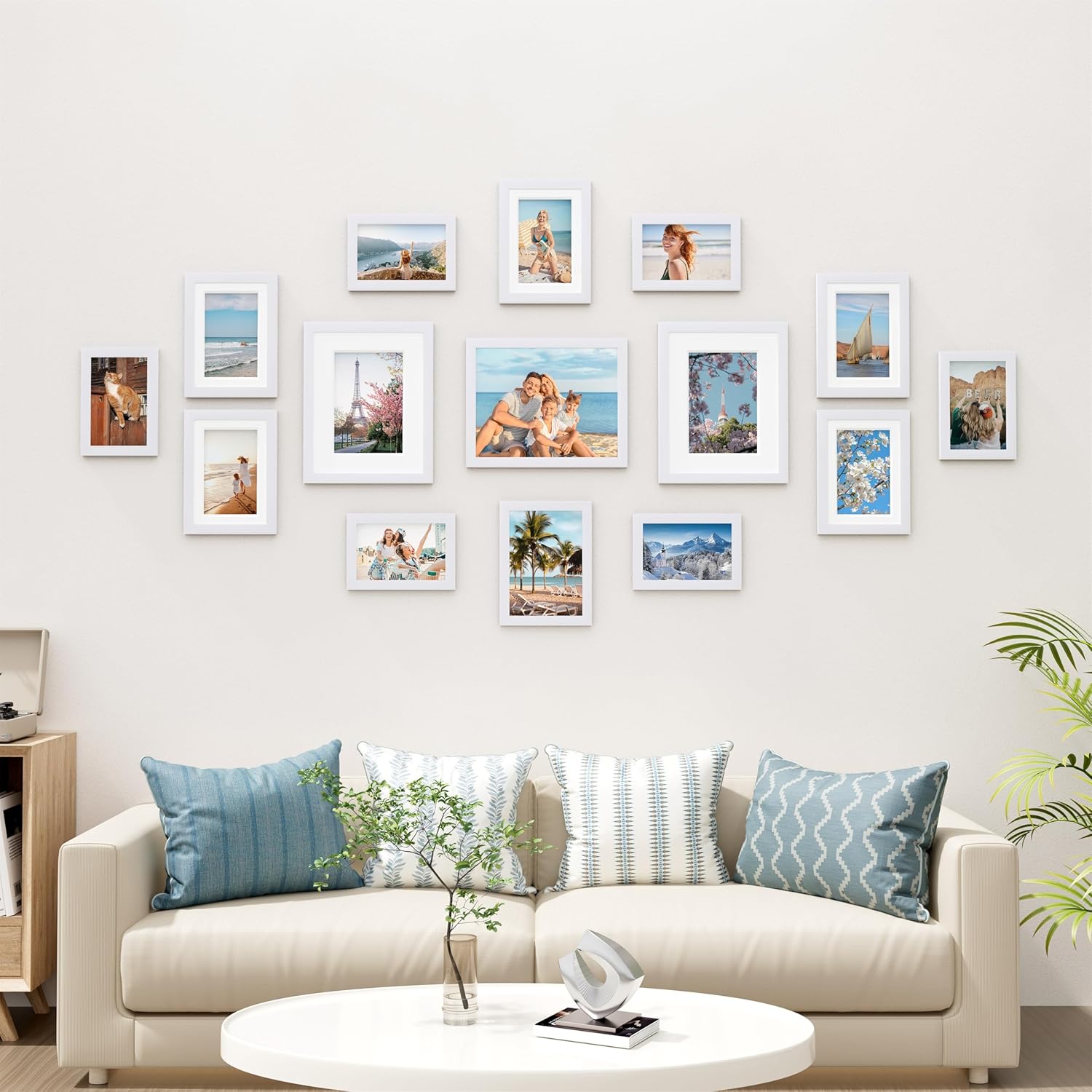 White Finish Multi-Size Photo Frame Set